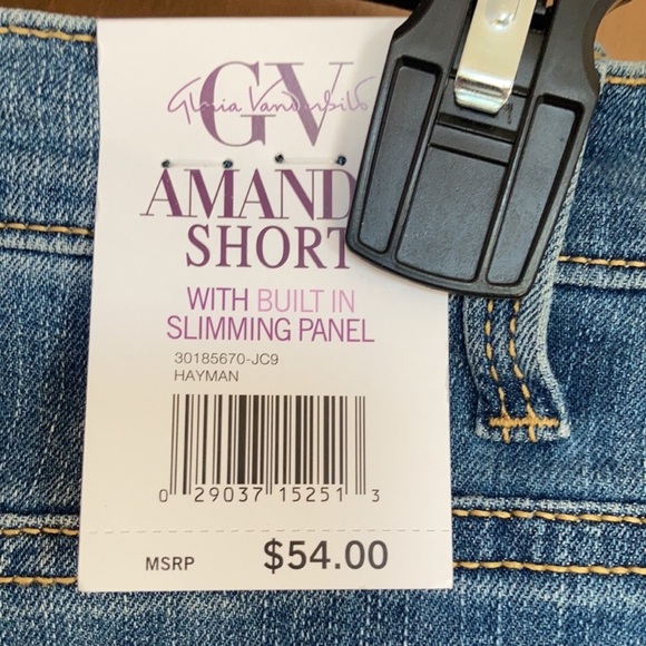 Gloria Vanderbilt Amanda Short w slimming panel denim flex 24W - Picture 15 of 17